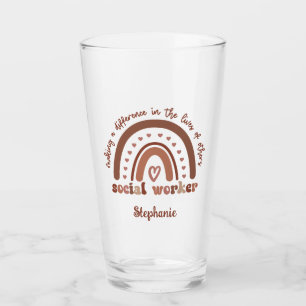 Custom Social Worker Appreciation Graduation Gift Glass