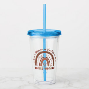 Custom Social Worker Appreciation Graduation Gifts Acrylic Tumbler