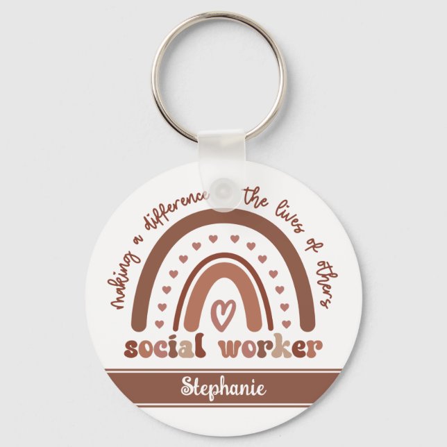 Custom Social Worker Appreciation Graduation Gifts Key Ring (Front)