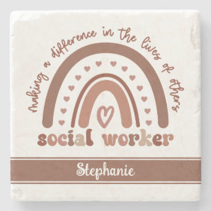 Custom Social Worker Appreciation Graduation Gifts Stone Coaster
