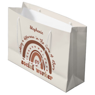 Custom Social Worker Appreciation Graduation Large Gift Bag