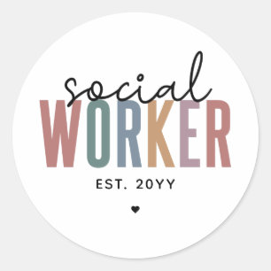 Custom Social Worker graduation Gifts Classic Round Sticker