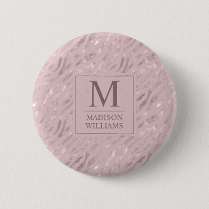 Custom Soft Blush Pastel Pink Gold Glitter Pattern 6 Cm Round Badge