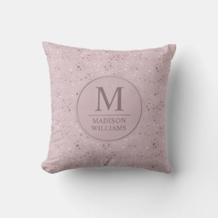 Custom Soft Blush Pastel Pink Gold Glitter Pattern Cushion