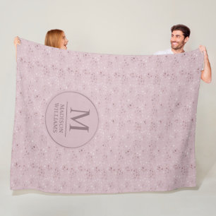 Custom Soft Blush Pastel Pink Gold Glitter Pattern Fleece Blanket