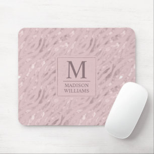 Custom Soft Blush Pastel Pink Gold Glitter Pattern Mouse Mat