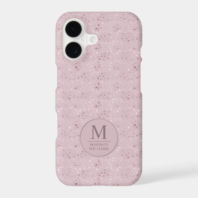 Custom Soft Blush Pink Light Gold Glitter Pattern (Back)