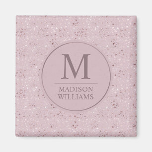 Custom Soft Blush Pink Light Gold Glitter Pattern Magnet