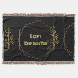 Custom Soft Dreams Text name light yellow text Throw Blanket