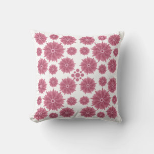Custom Soft Dusty Pink Chrysanthemum Pattern Cushion
