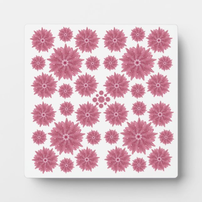 Custom Soft Dusty Pink Chrysanthemum Pattern Plaque (Front)