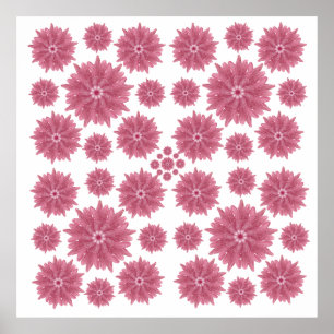 Custom Soft Dusty Pink Chrysanthemum Pattern Poster