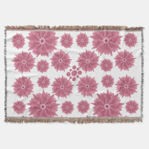 Custom Soft Dusty Pink Chrysanthemum Pattern Throw Blanket