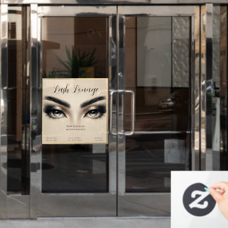 Custom Soft Neutral Beige Gold Luxury Lash Window Cling