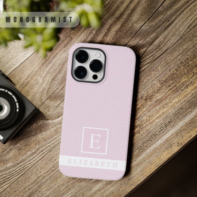 Custom Soft Pale Pastel Baby Pink White Polka Dot Case-Mate iPhone Case (Custom Soft Pale Pastel Baby Pink White Polka Dot Case-Mate iPhone Case)