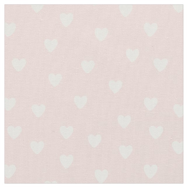 Custom Soft Pink Heart  Fabric (Close Up)