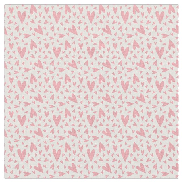 Custom Soft Pink Heart  Fabric (Close Up)