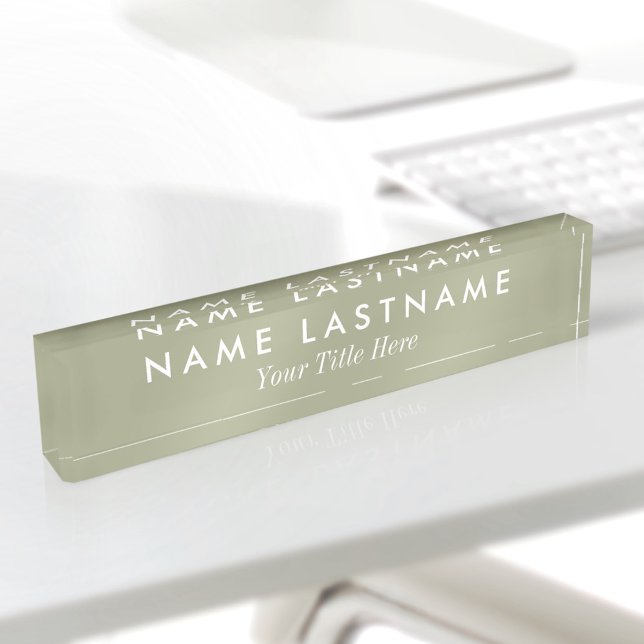 Custom Soft Sage Green Minimal Simple Modern Title Nameplate (Creator Uploaded)