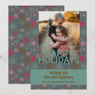 CUSTOM Soft Snowflakes Family Photo Holiday Card