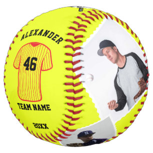 Custom Softball Ball with Photos, Name & Team Logo