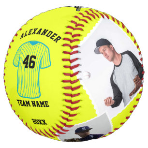 Custom Softball Ball with Photos, Name & Team Logo