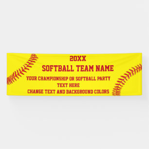Custom Softball Banner Your Text and Colours