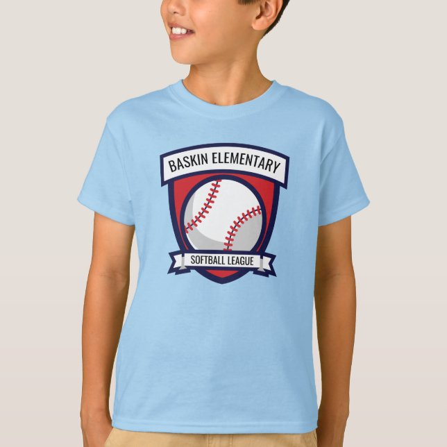 Custom Softball Baseball Logo T-Shirt (Front)