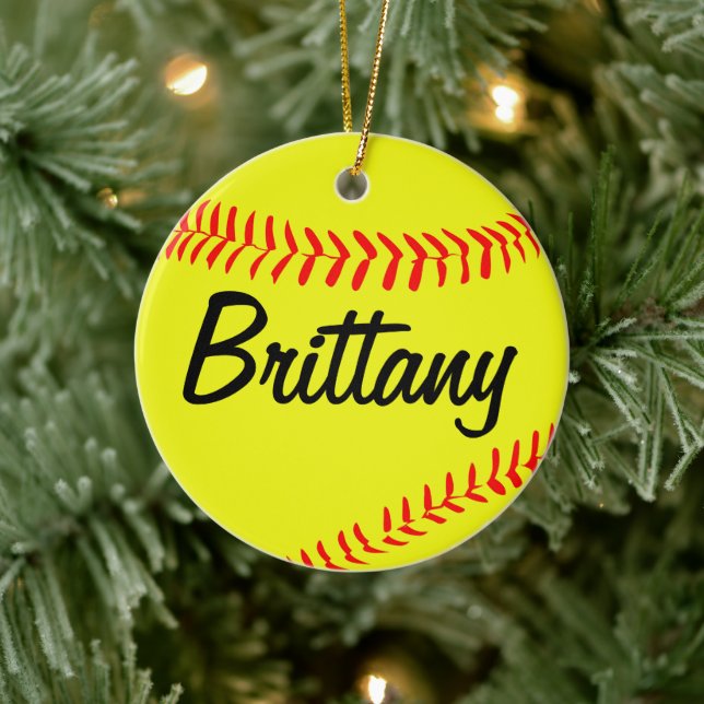 Custom Softball Christmas Ornament (Tree)