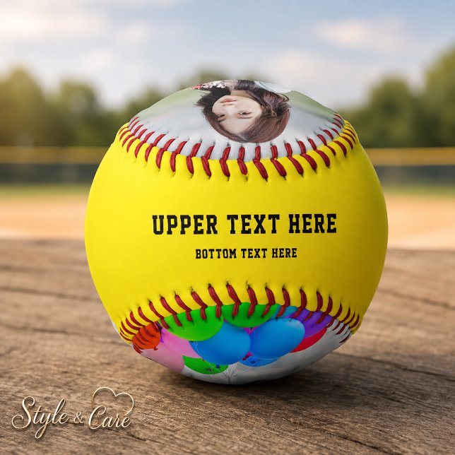 Custom Softball Featuring Your Image & Text (Custom Softball Featuring Your Image & Text)
