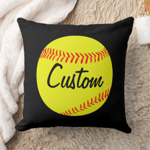 Custom Softball Throw Pillow
