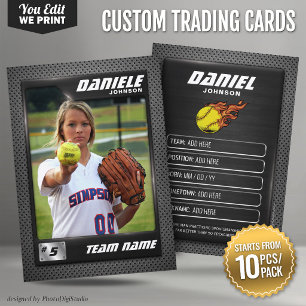 Custom Softball Trading Card Graphite 10 pcs/pack