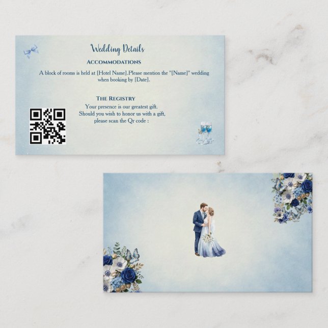 Custom Something Blue Enclosure Card (Front/Back)