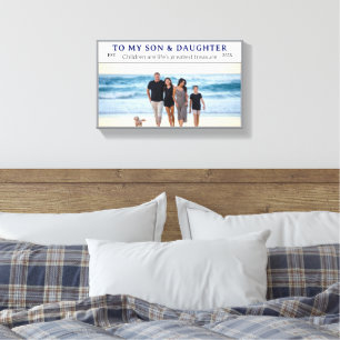 Custom Son & Daughter's Day Family Photo Canvas Print