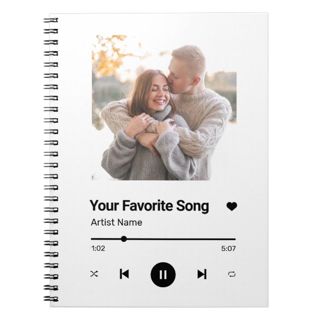 Custom Song Favourite Song One Photo  Coffee Mug Notebook (Front)