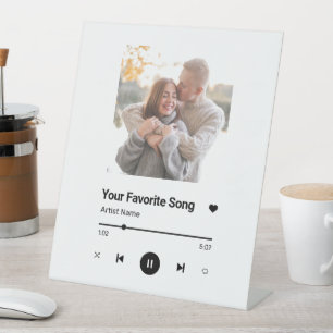 Custom Song Favourite Song One Photo  Coffee Mug Pedestal Sign