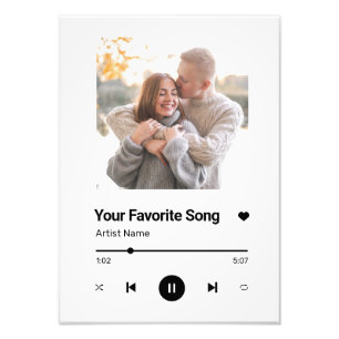 Custom Song Favourite Song One  Photo Print