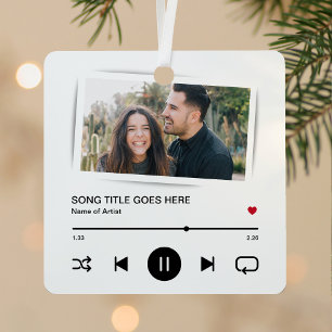 Custom Song Photo Music Player Christmas Metal Tree Decoration
