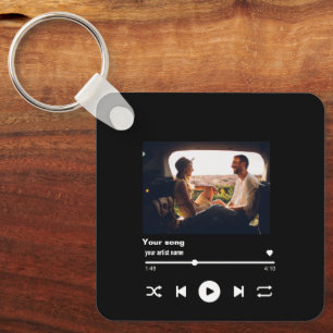 Custom Song QR Code With Picture Personalised Key Key Ring