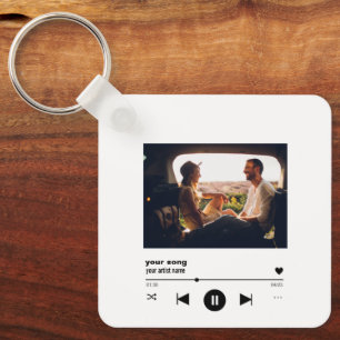 Custom Song QR Code With Picture Personalized  Key Ring