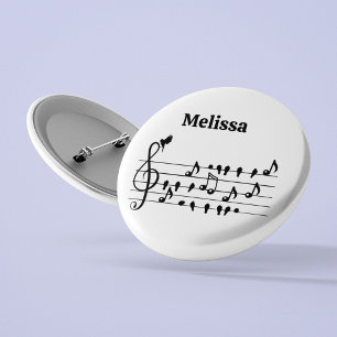 Custom Songbird Treble Clef Art 3 Cm Round Badge