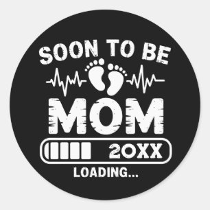 Custom Soon To Be Mom Pregnancy Baby Announcement Classic Round Sticker