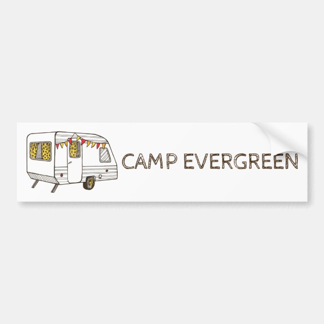 Custom Souvenir Camper Trailer Bumper Sticker (Front)