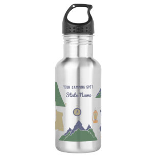 Custom Souvenir Camping Collage Campers 532 Ml Water Bottle