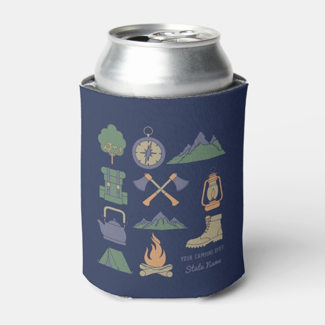 Custom Souvenir Camping Collage Campers Can Cooler (Can Front)