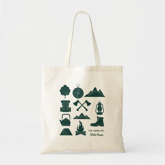 Custom Souvenir Camping Collage Campers Tote Bag (Front)