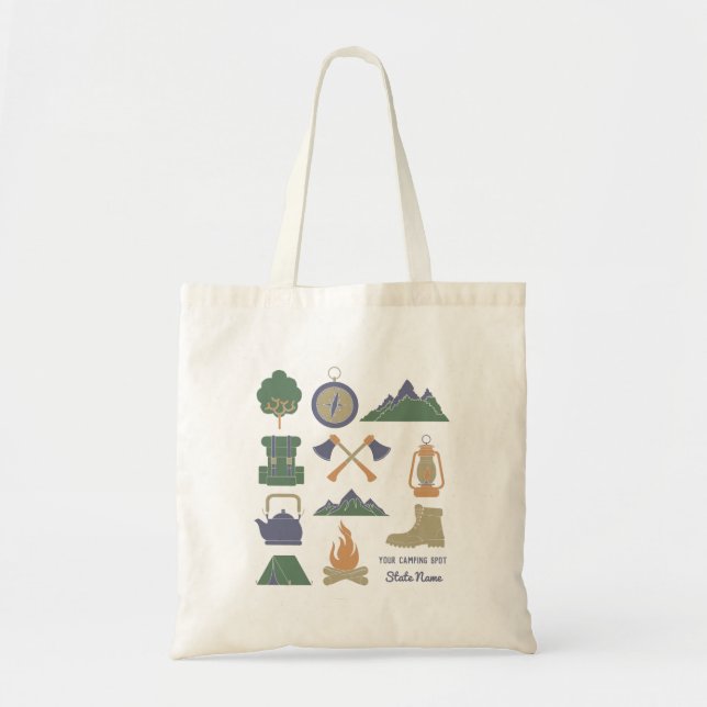Custom Souvenir Camping Collage Campers Tote Bag (Front)