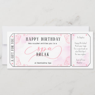 Custom Spa Day Massage Pink Voucher Certificate Invitation