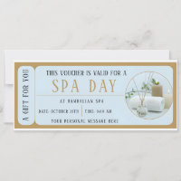 Custom Spa Day Voucher Gift Certificate