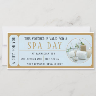 Custom Spa Day Voucher Gift Certificate Invitation