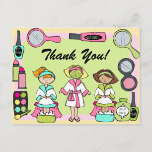Custom Spa Party Birthday Thank You Postcard